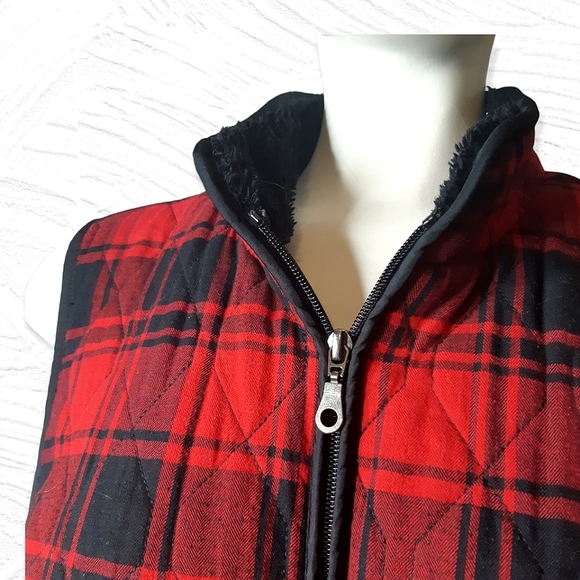 Vintage Northern Reflections quilted lined plaid zip up collared poc… - Picture 5 of 12